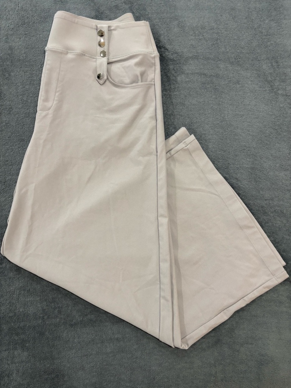 HALARA Light Gray Casual Work Pants High-Rise Wide Leg Size XL